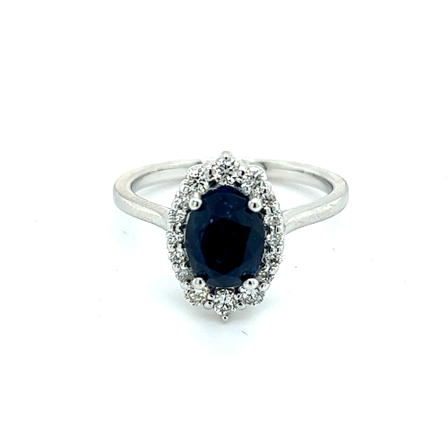 Natural Sapphire Diamond Ring Size 6.5 14k W Gold 2.29 TCW Certified $2,850 216681