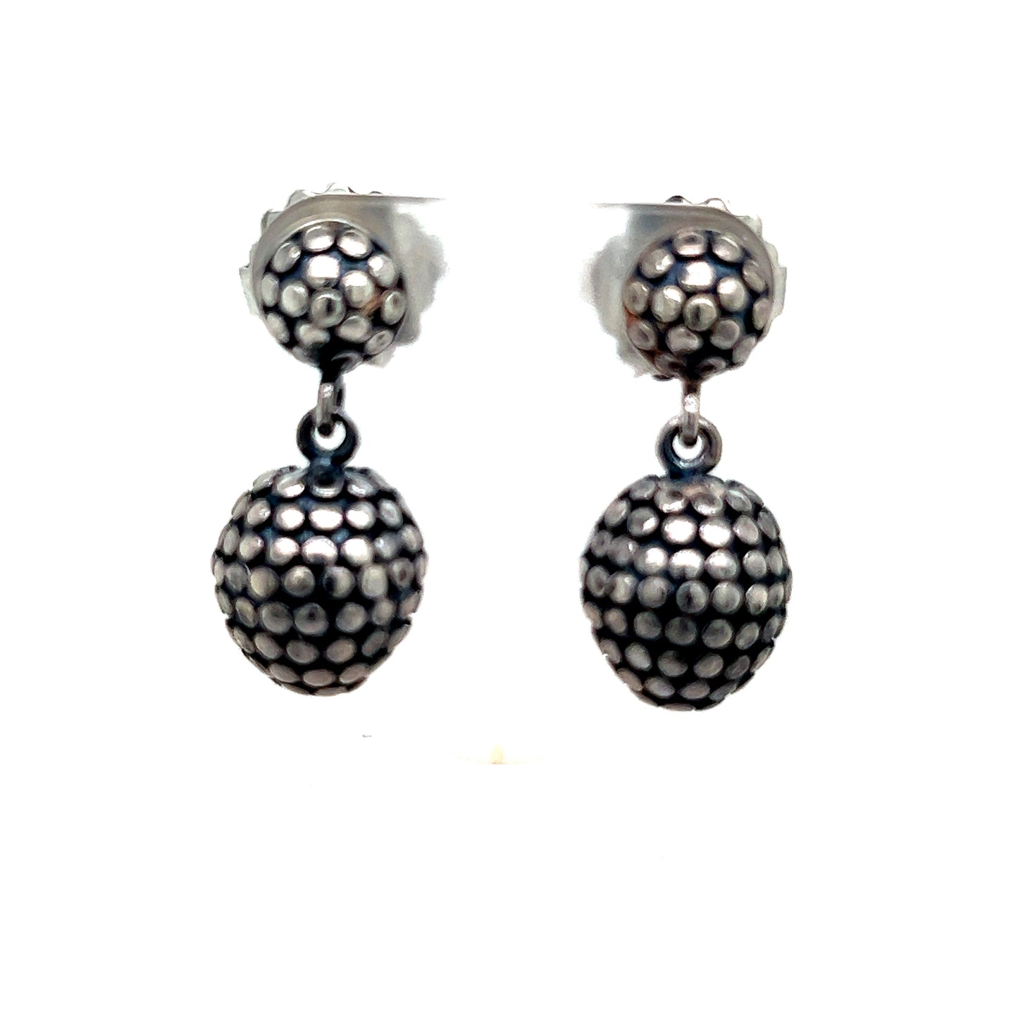 John Hardy Estate Dot Drop Ball Earrings Sterling Silver JH26 - Certified Fine Jewelry