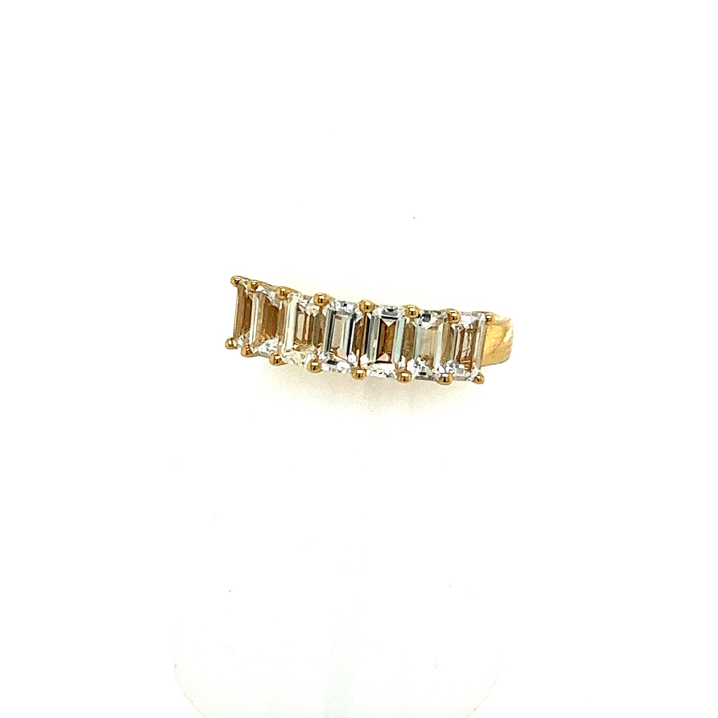 Natural White Sapphire Ring Size 6.5 14k Y Gold 3.36 TCW Certified $3,950 217065 - Certified Fine Jewelry