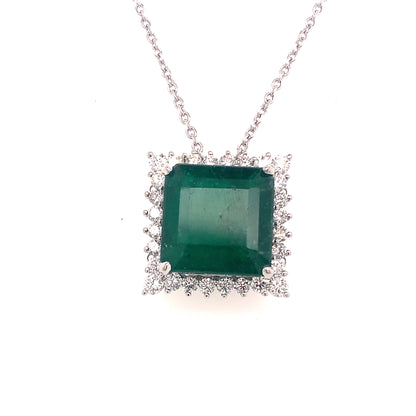 Diamond Emerald Necklace Platinum 9.70 TCW GIA Certified $16,950 921902