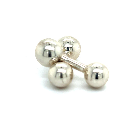 Tiffany & Co Estate Mens Barbell Cufflinks Silver TIF752