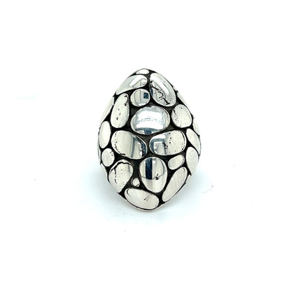 John Hardy Estate Ladies Kali Pebble Marquise Dome Ring Size 6 Sterling Silver JH10 - Certified Fine Jewelry