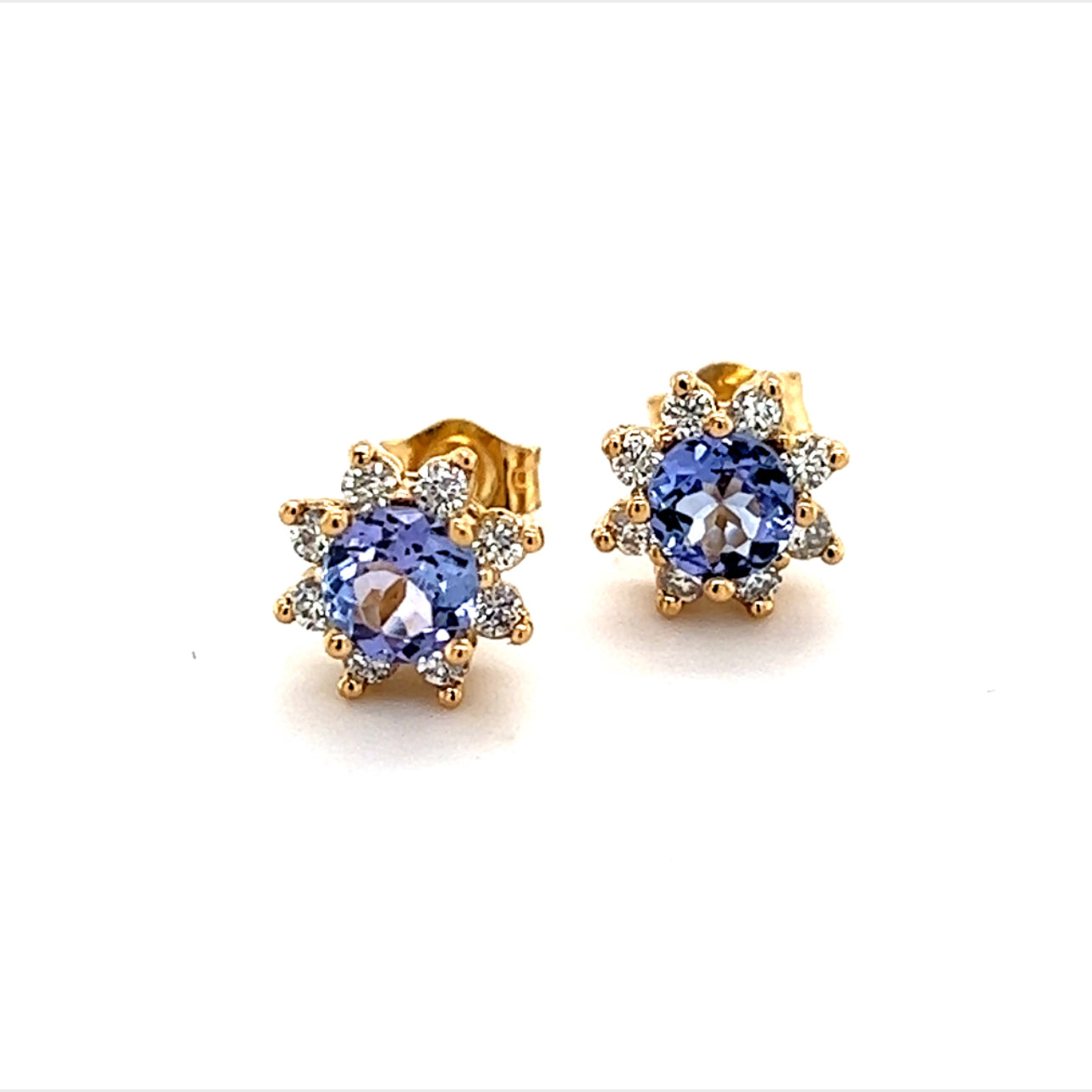 Natural Sapphire Diamond Earrings 14k Gold 1.0 TCW Certified $2,490 210747 - Certified Estate Jewelry