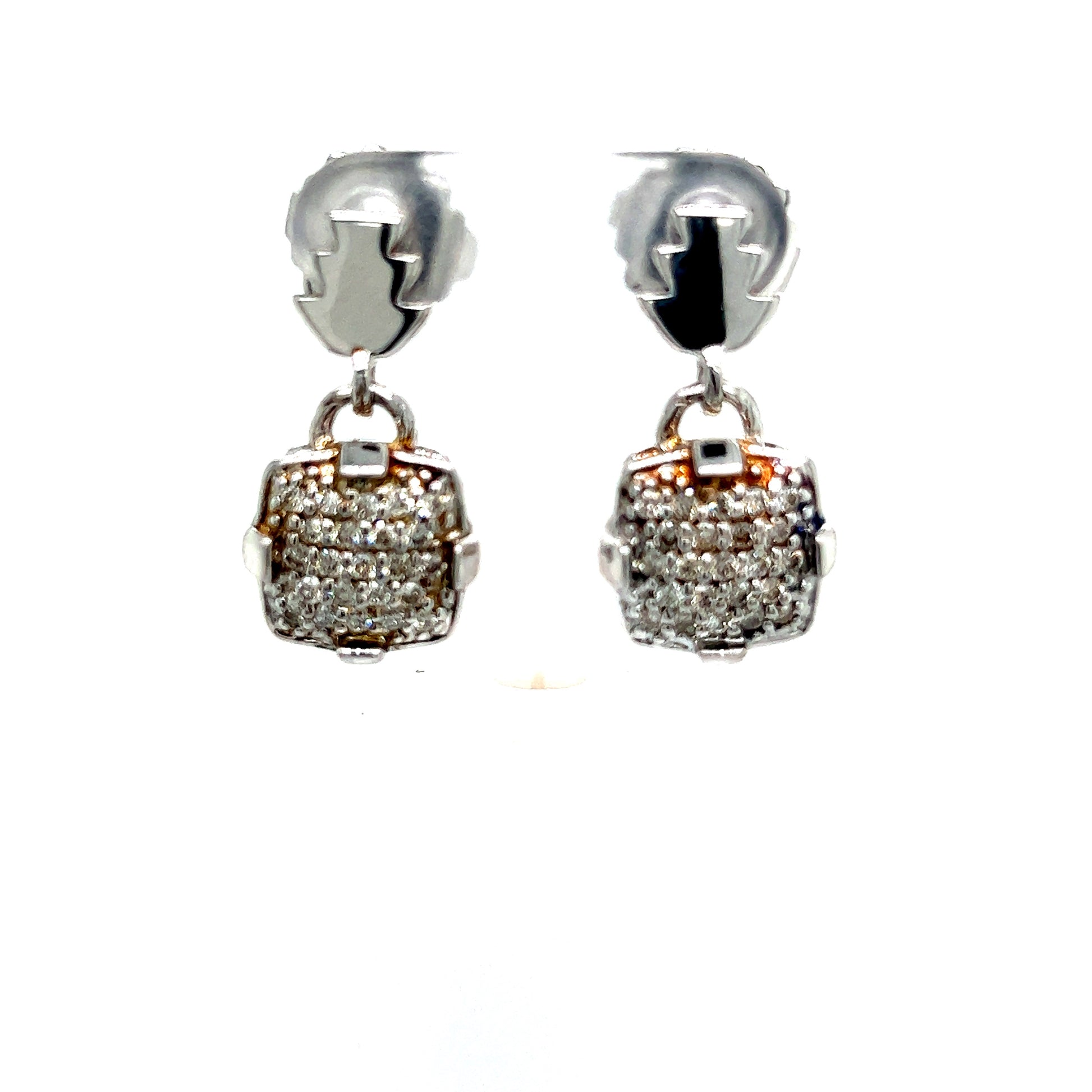 John Hardy Estate White Topaz Drop Earrings Sterling Silver JH28 - Certified Fine Jewelry