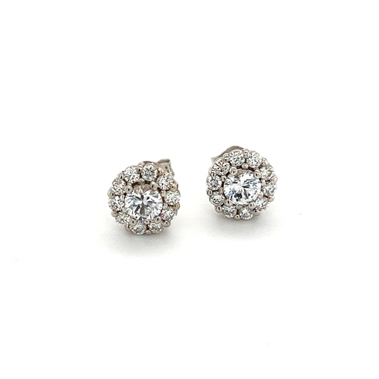 Natural Sapphire Diamond Earrings 14k Gold 1.25 TCW Certified $3,950 215096 - Certified Fine Jewelry