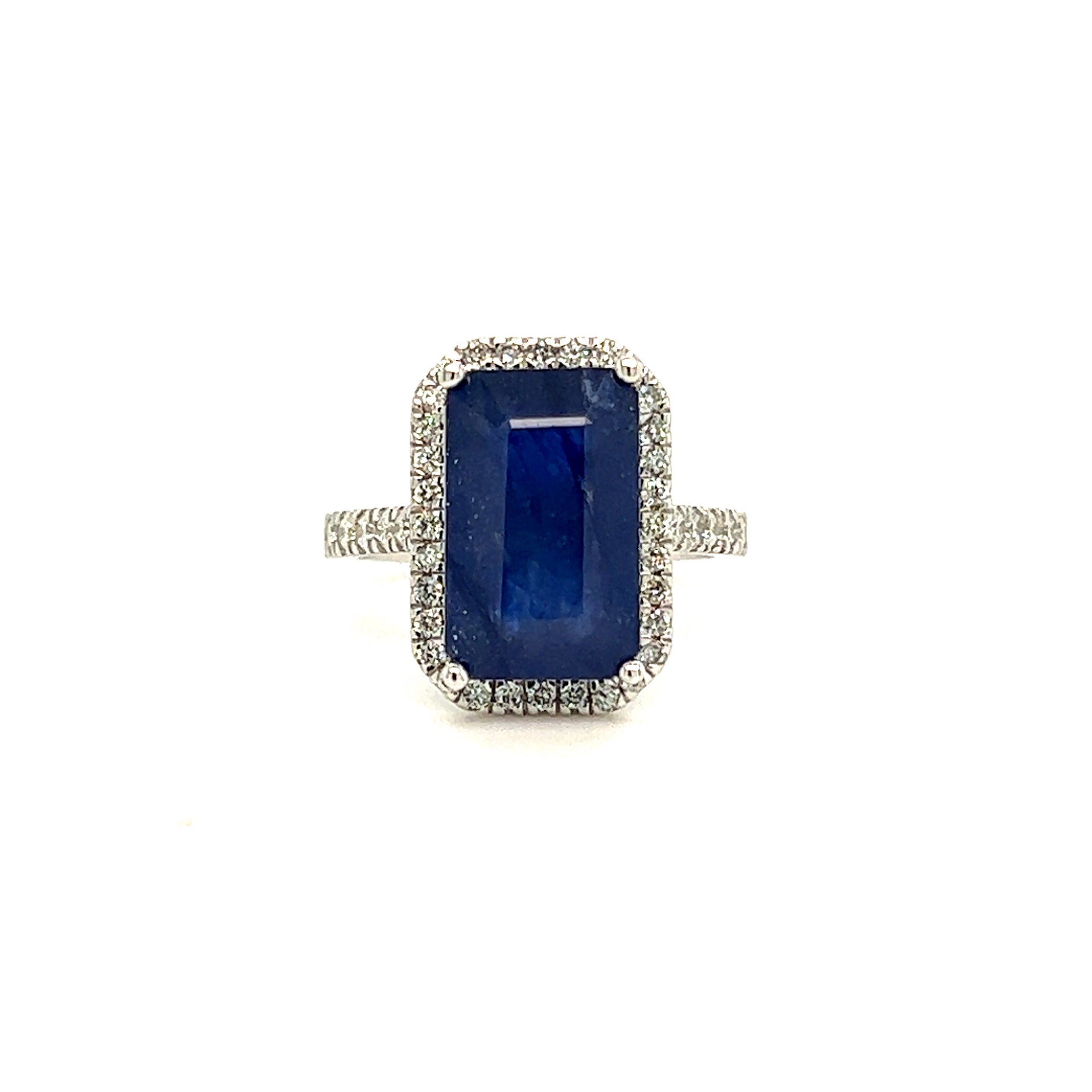 Composite Sapphire Diamond Ring 14k Gold 6.84 TCW Certified $3,200 215421