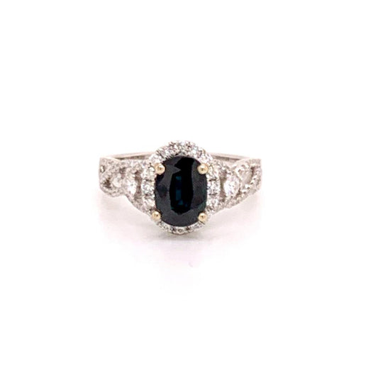 Diamond Blue Sapphire Ring 6.5 18k Gold Women 2.59 TCW Certified $5,000 219793
