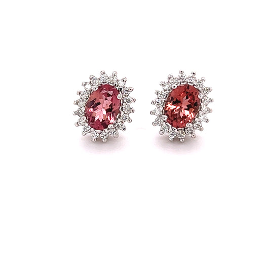 Natural Tourmaline Diamond Earrings 14k Gold 1.94 TCW Certified $3,950 215100