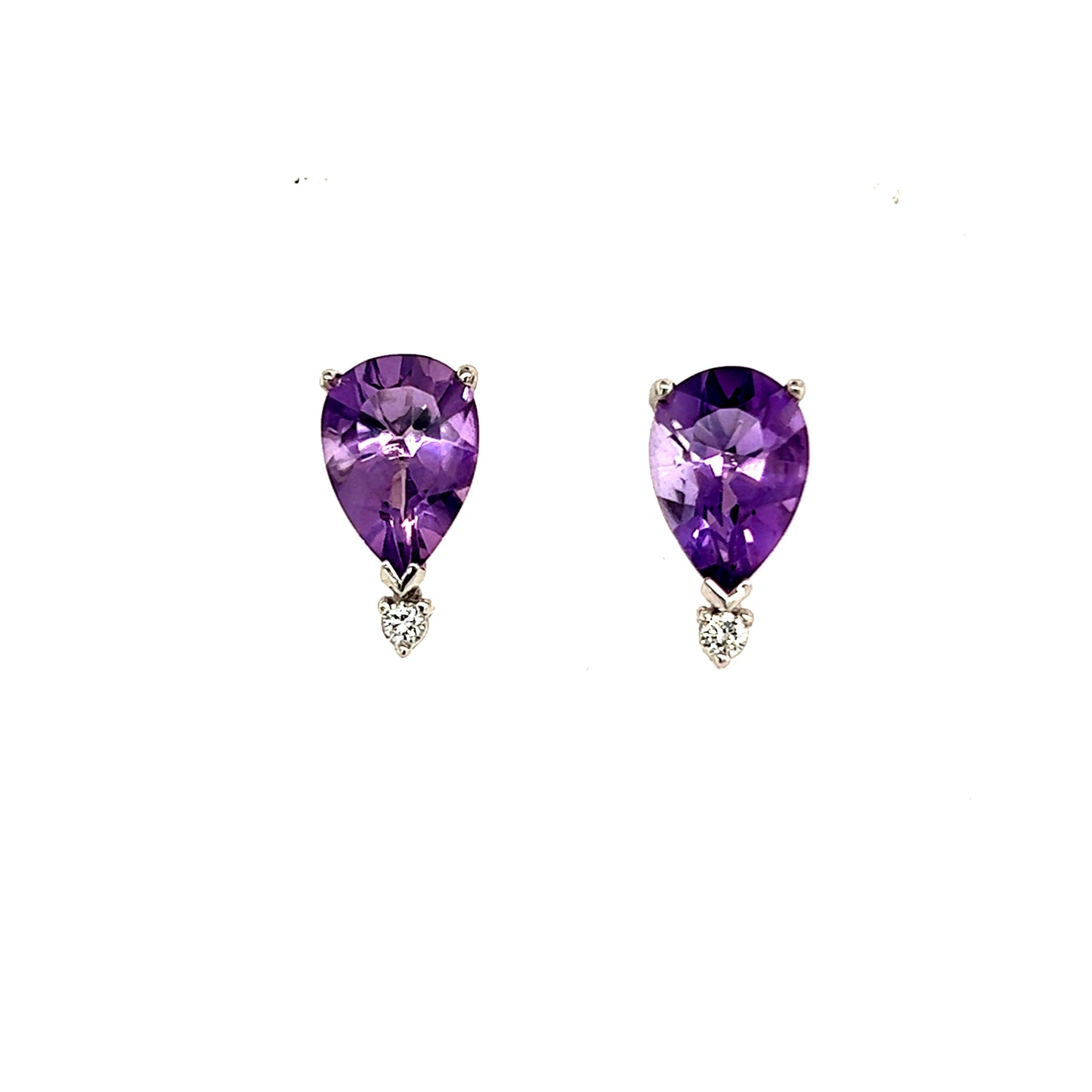 Natural Amethyst Diamond Earrings 14k Gold 3.71 TCW Certified $2,950 210754
