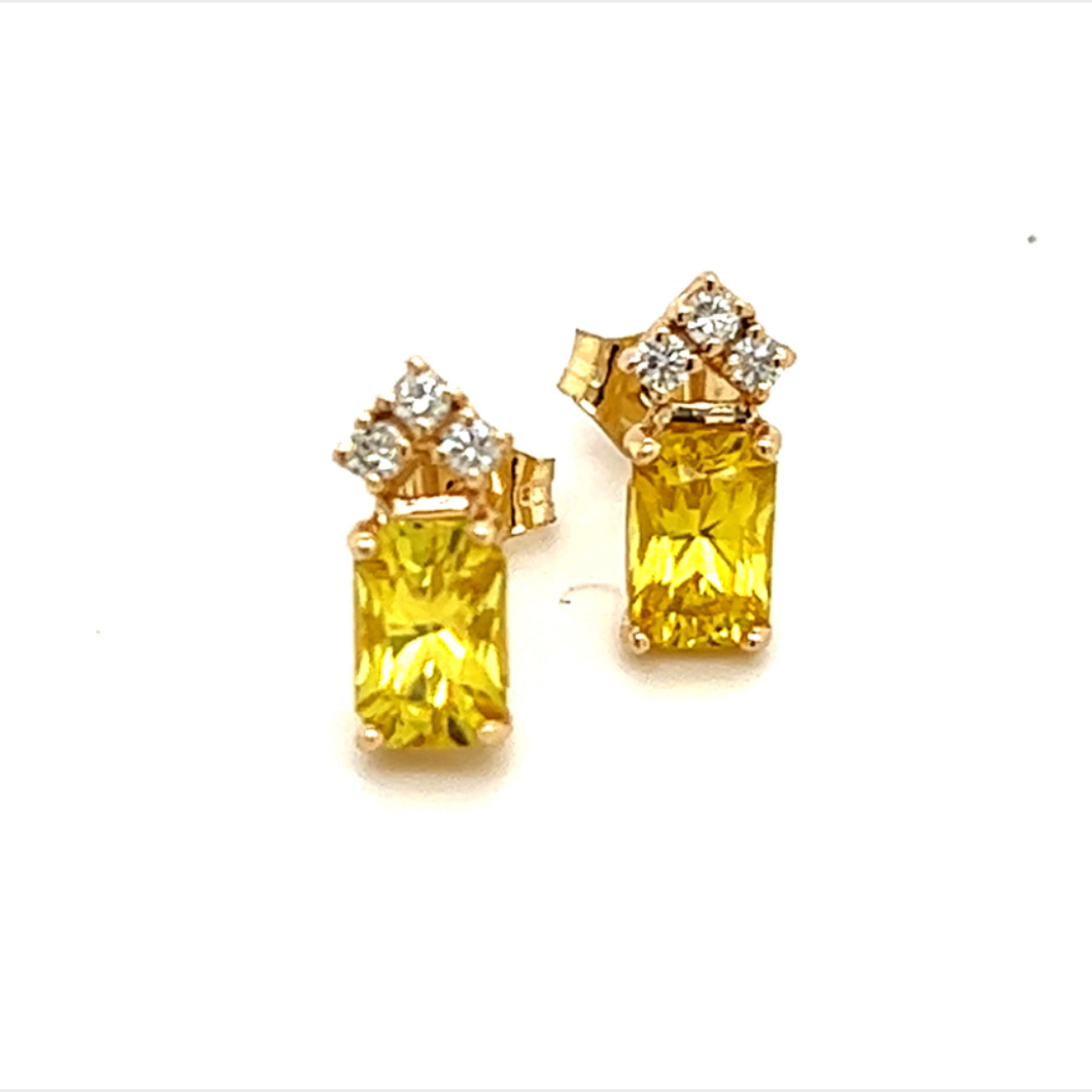 Natural Sapphire Diamond Earrings 14k Gold 1.74 TCW Certified $1,590 121259 - Certified Estate Jewelry