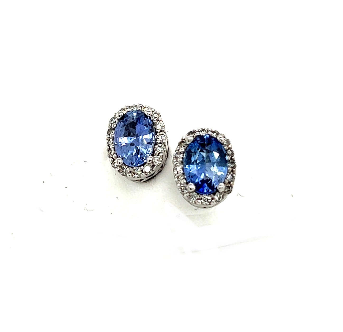 Natural Sapphire Diamond Earrings 14k Gold 1.73 TCW Certified $3,950 121272 - Certified Fine Jewelry