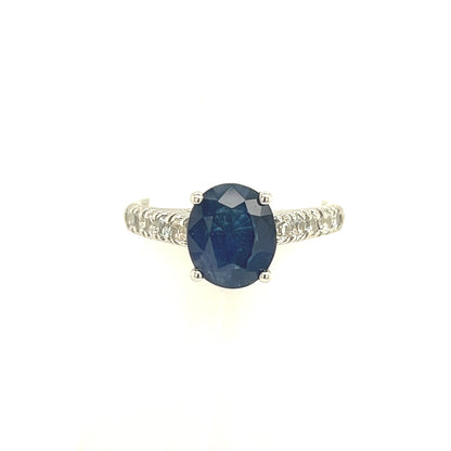 Natural Sapphire Diamond Ring Size 7 14k W Gold 3 TCW Certified $2,990 216680