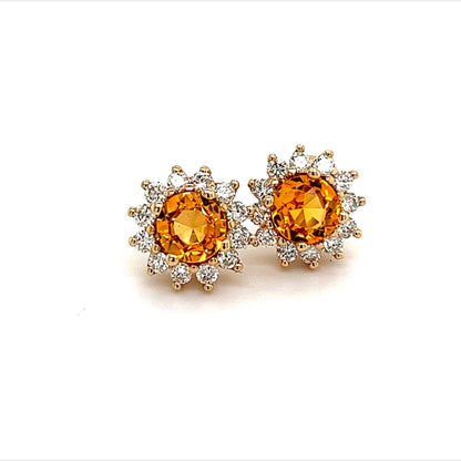 Natural Sapphire Diamond Earrings 14k Y Gold 1.48 TCW Certified $4,950 211354
