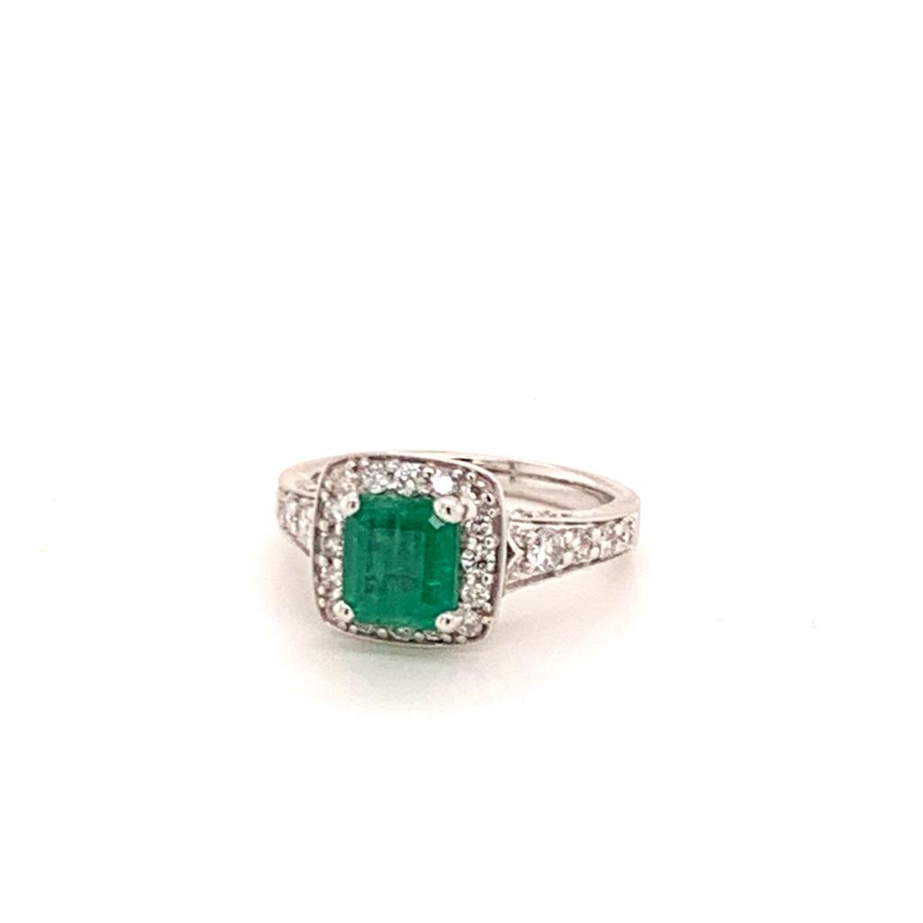 Diamond Emerald Ring 14k Gold 1.40 TCW Certified $4,950 920938 - Certified Estate Jewelry