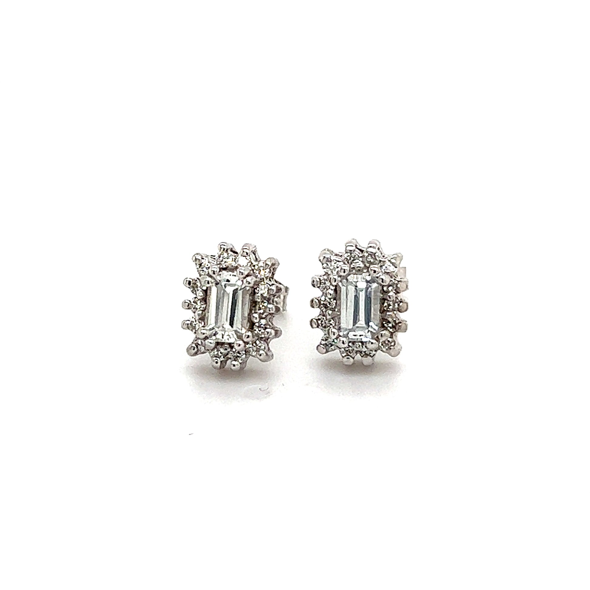 Natural Sapphire Diamond Stud Earrings 14k W Gold 0.94 TCW Certified $2950 121267 - Certified Fine Jewelry