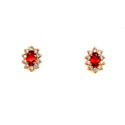 Natural Sapphire Diamond Stud Earrings 14k Gold 0.80 TCW Certified $2,450 215611 - Certified Fine Jewelry