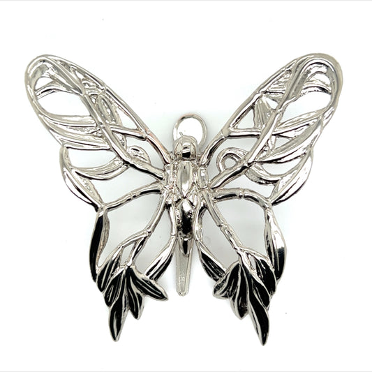 John Hardy Estate Ladies Butterfly Brooch & Scarf Clip Rhodium Plated JH8 - Certified Fine Jewelry