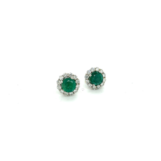 Natural Emerald Diamond Earrings 18k White Gold 3.8 TCW Certified $7,950 210746