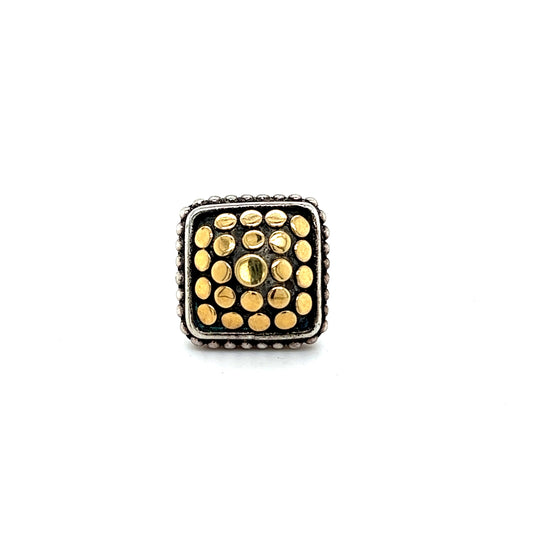John Hardy Estate Single Earring With Plastic Disk Back 18k Y Gold + Silver JH29 - Certified Fine Jewelry