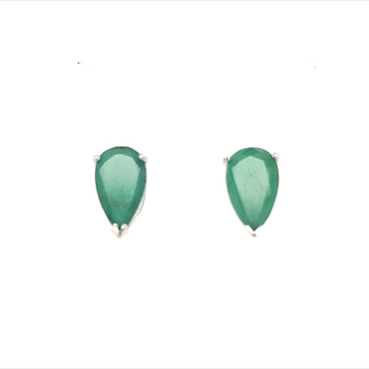 Natural Pear Shape Emerald Earrings 14k Gold 2.36 TCW Certified $2,450 210743