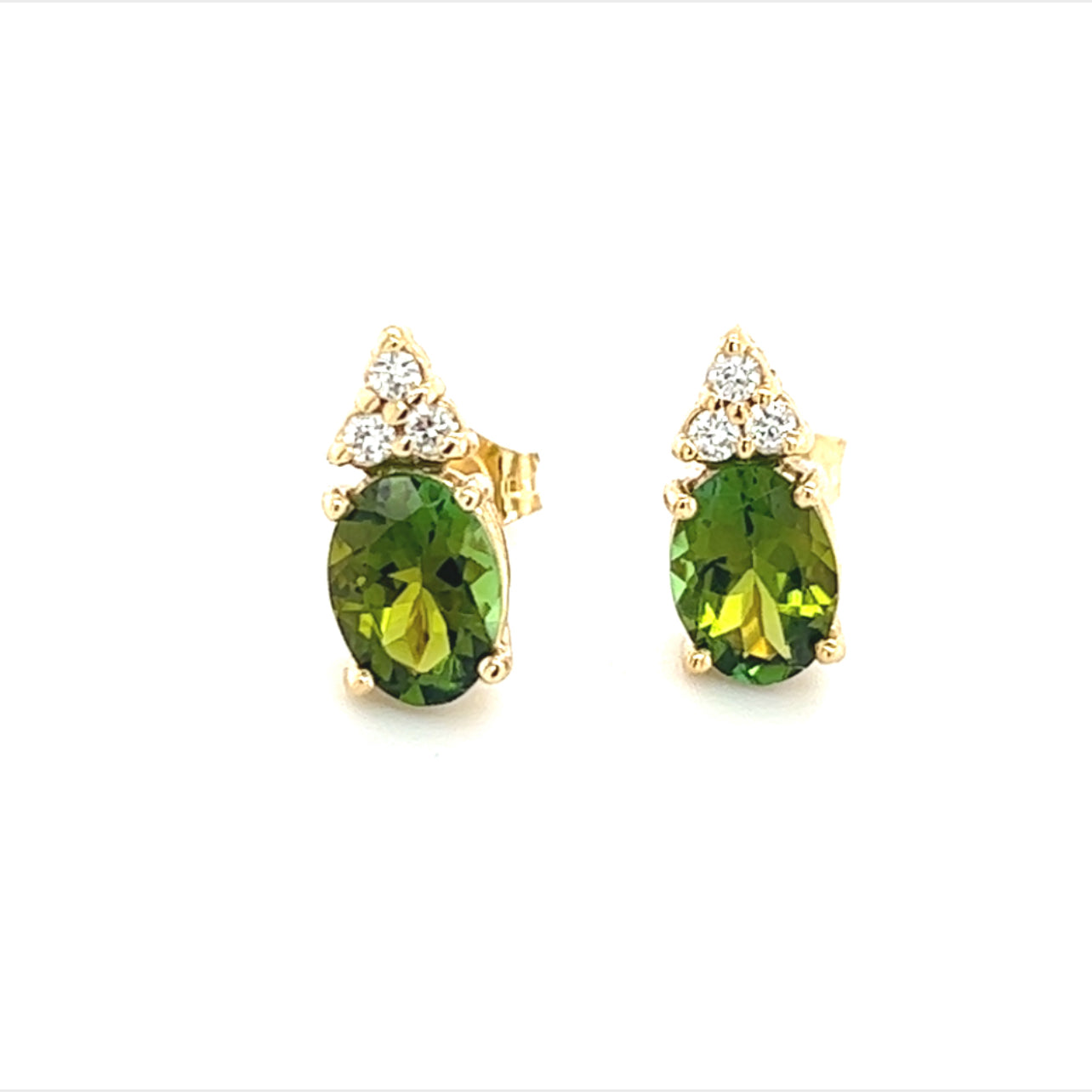 Natural Tourmaline Diamond Earrings 14k Gold 1.87 TCW Certified $2,950 210759