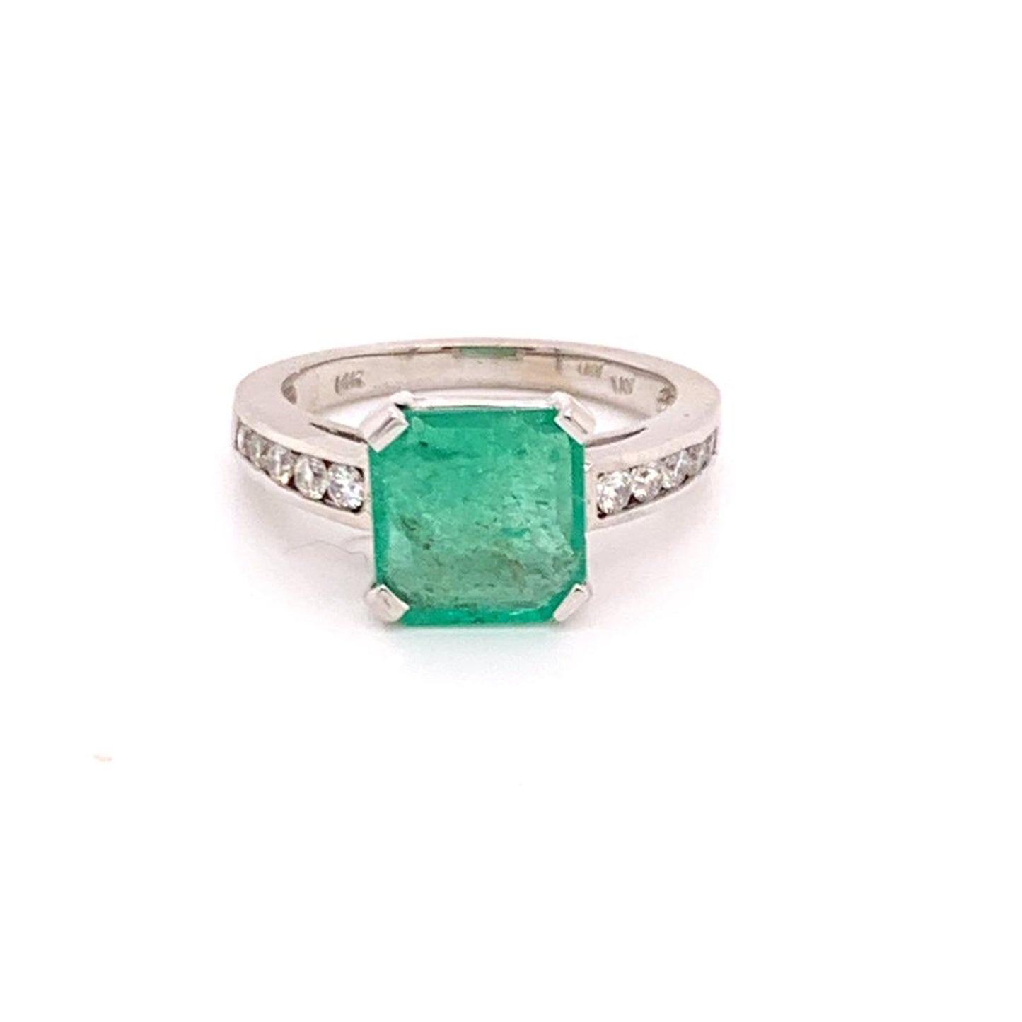 Diamond Emerald Ring 14k Gold 2.55 TCW Women Certified $3,800 912292 - Certified Estate Jewelry