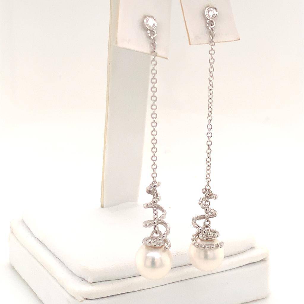 Akoya Pearl Earrings 14 KT Gold Certified $999 013431 - Certified Estate Jewelry