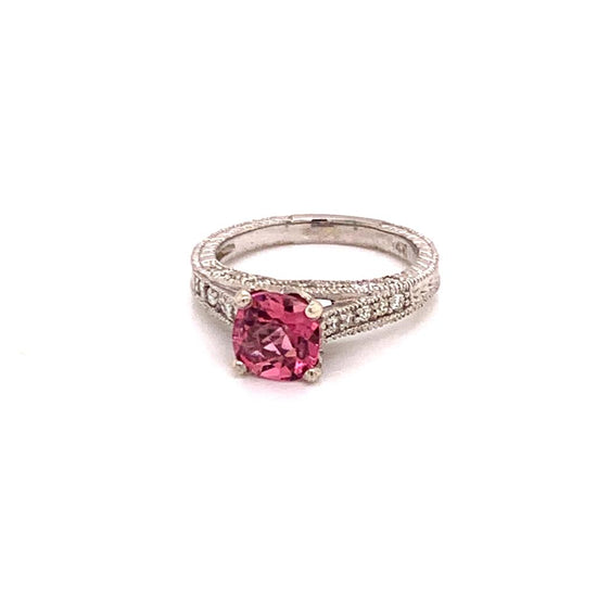 Diamond Pink Rubellite Ring 14k Gold 2.45 Tcw Certified $3,700 912289 - Certified Estate Jewelry