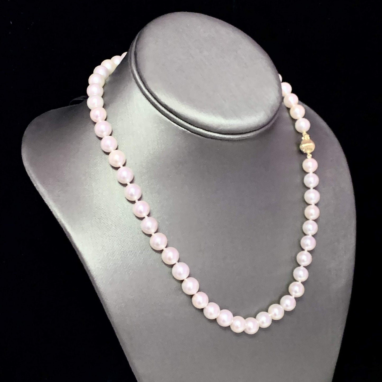 Akoya Pearl Necklace 14k Yellow Gold 17" 8.5 mm Certified $4,950 114453 - Certified Estate Jewelry