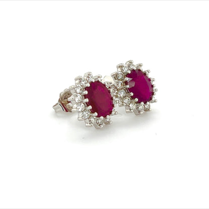 Natural Ruby Diamond Earrings 14k Gold 4.04 TCW Certified $5,250 215094 - Certified Estate Jewelry