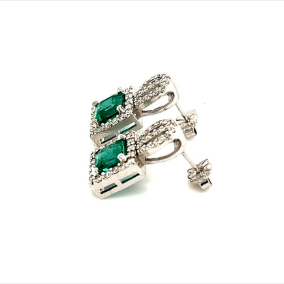 Emerald Diamond Stud Earrings