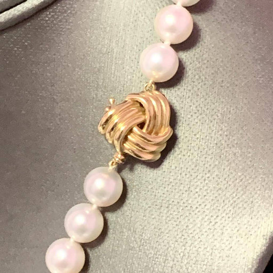 Akoya Pearl Necklace 14k Yellow Gold 17.75" 9 mm Certified $12,950 018561 - Certified Fine Jewelry