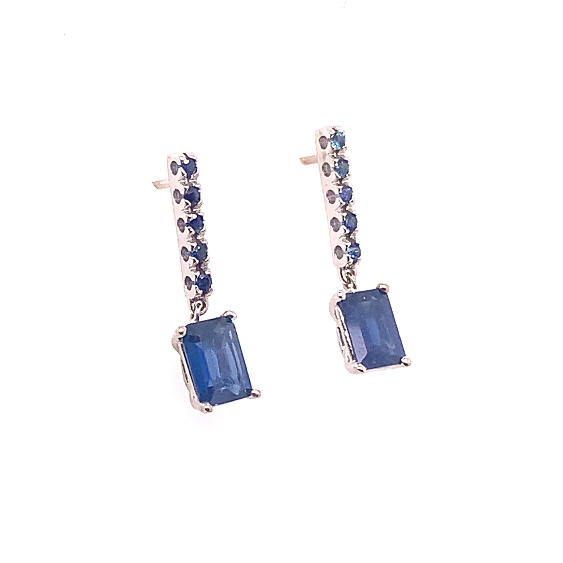 Natural Sapphire Dangle Earrings 14k Gold 2.01 TCW Certified $3,950 018682 - Certified Fine Jewelry