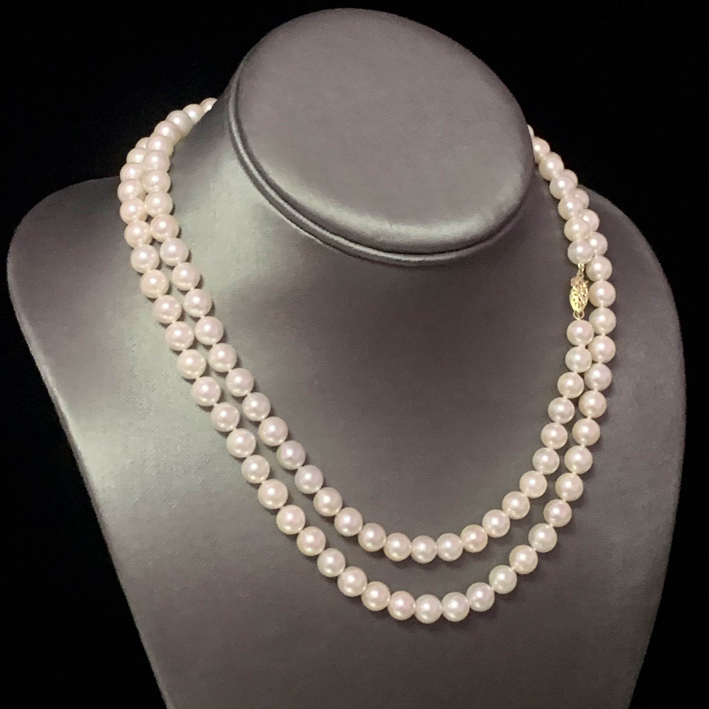 Akoya Pearl Necklace 14k Gold 34" 7.5 mm Certified $3,950 113086 - Certified Estate Jewelry