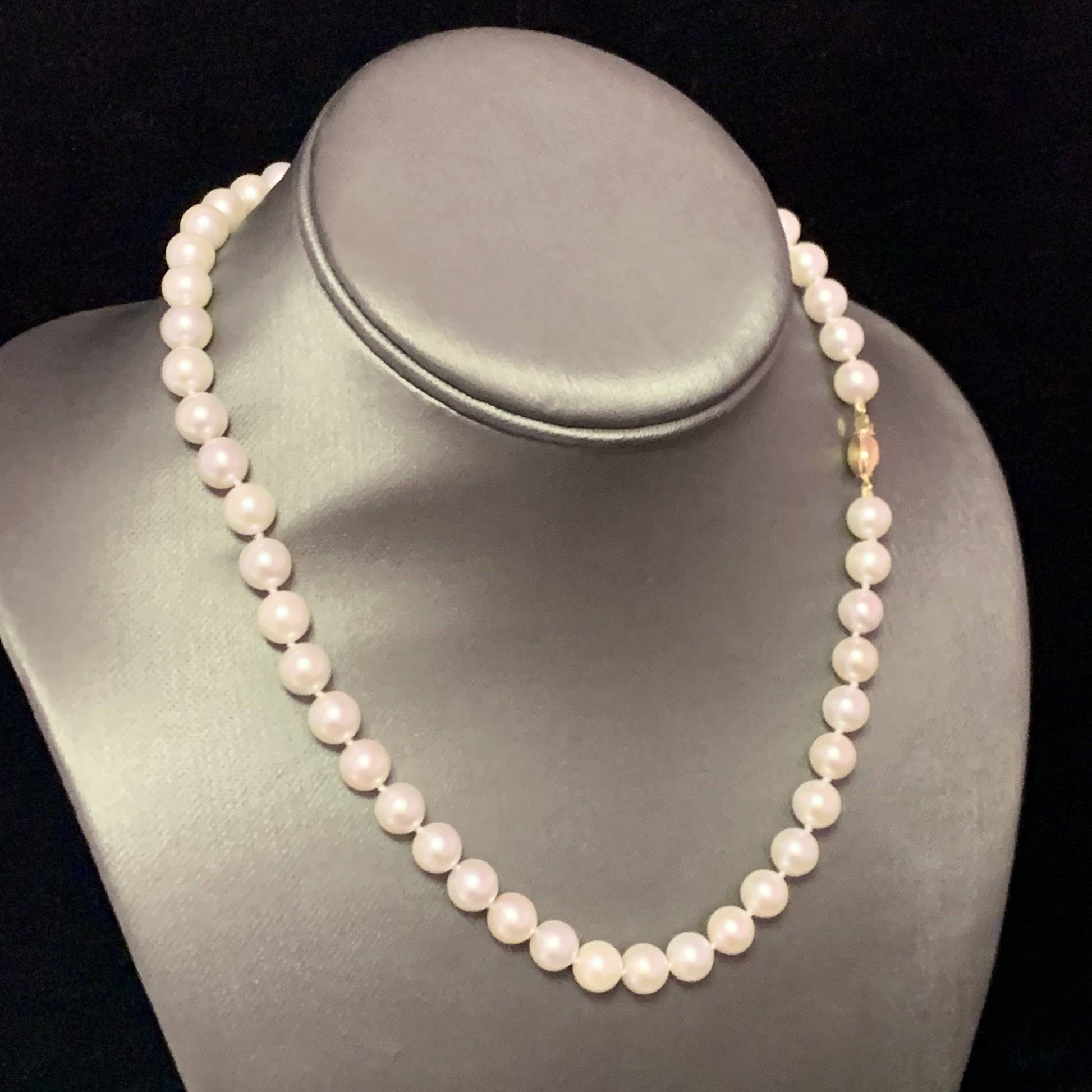 Akoya Pearl Necklace 14k YG 8 mm 16" Certified $3,950 111844 - Certified Estate Jewelry