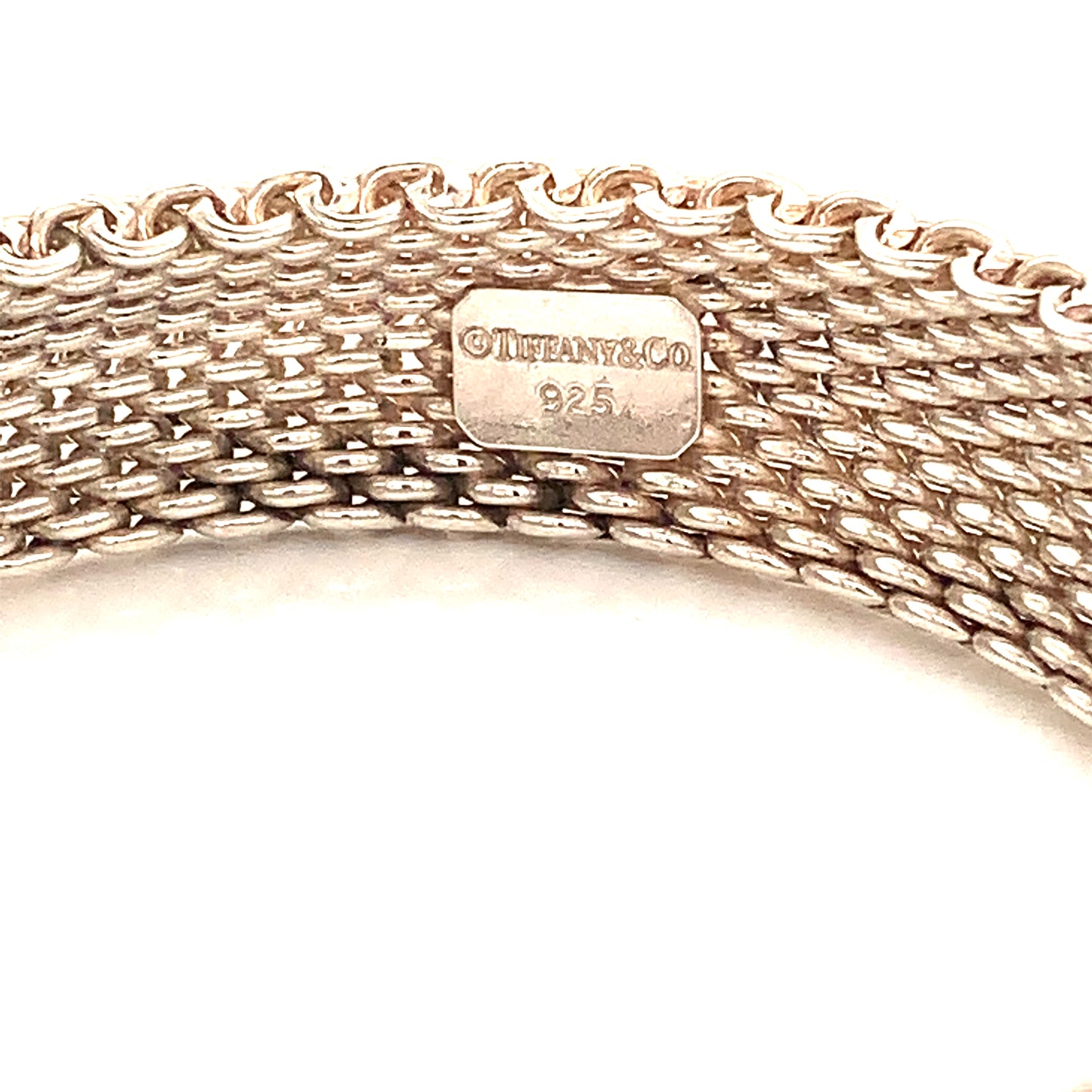 Tiffany & Co Estate Somerset Mesh Bracelet 7.5" Sterling Silver 58.8g TIF350 - Certified Fine Jewelry