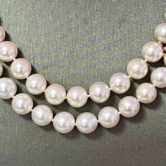 Mikimoto Estate Akoya Pearl Necklace 34" 18k Gold 9.5 mm Certified $126,000 M126000 - Certified Fine Jewelry