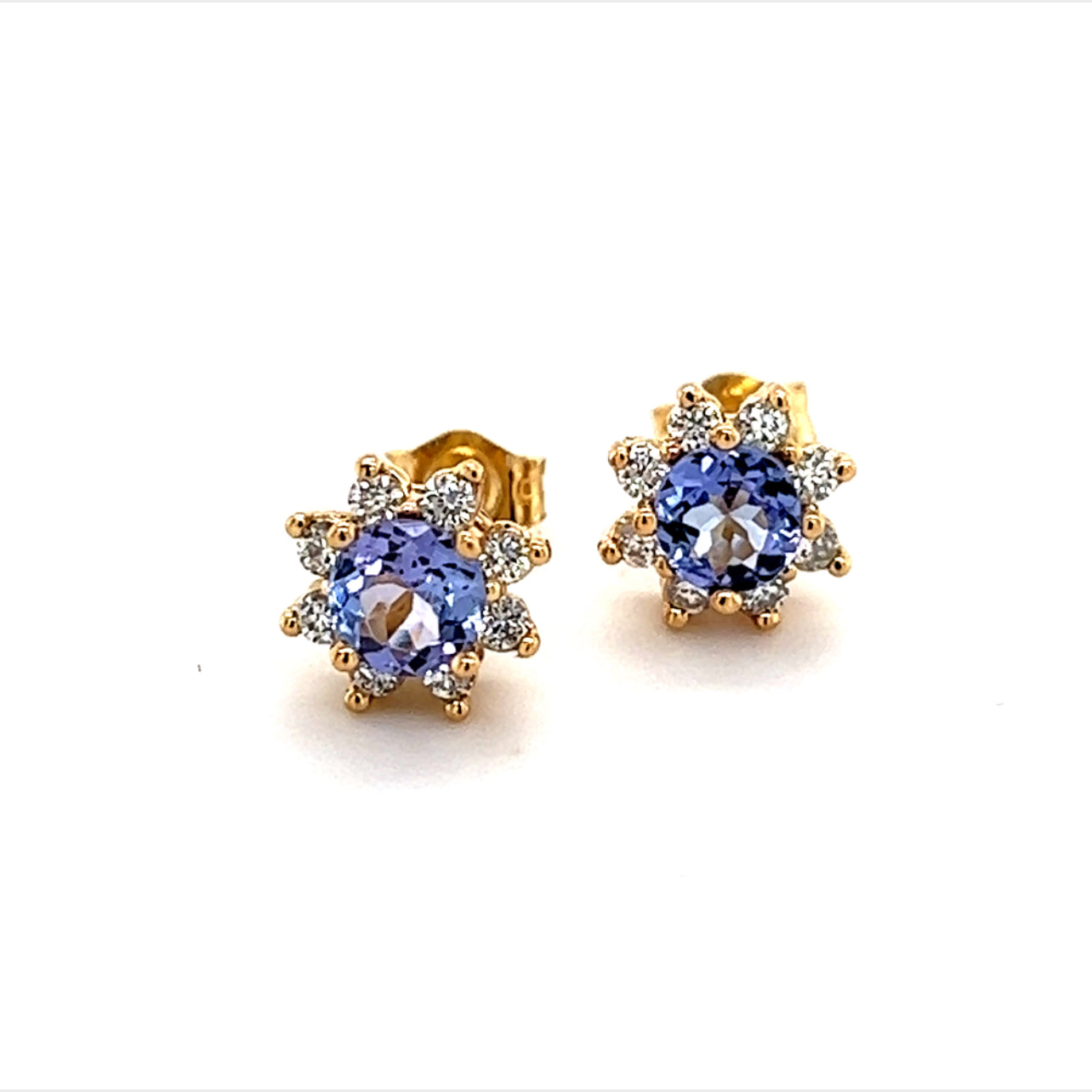 Natural Sapphire Diamond Earrings 14k Gold 1.0 TCW Certified $2,490 210747 - Certified Fine Jewelry