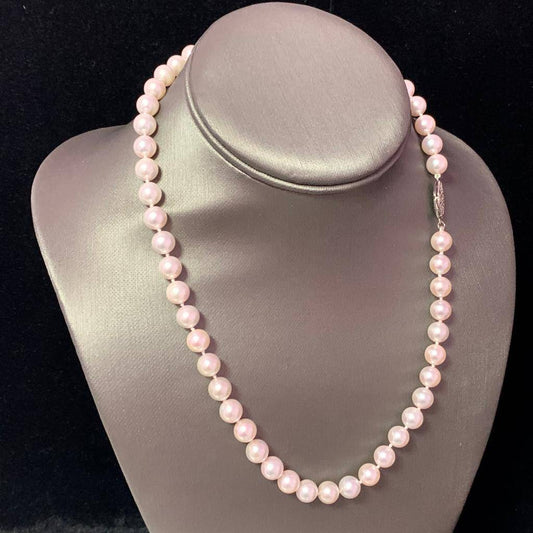 Akoya Pearl Necklace 14k White Gold 18" 8 mm Certified $3,990 110697 - Certified Fine Jewelry