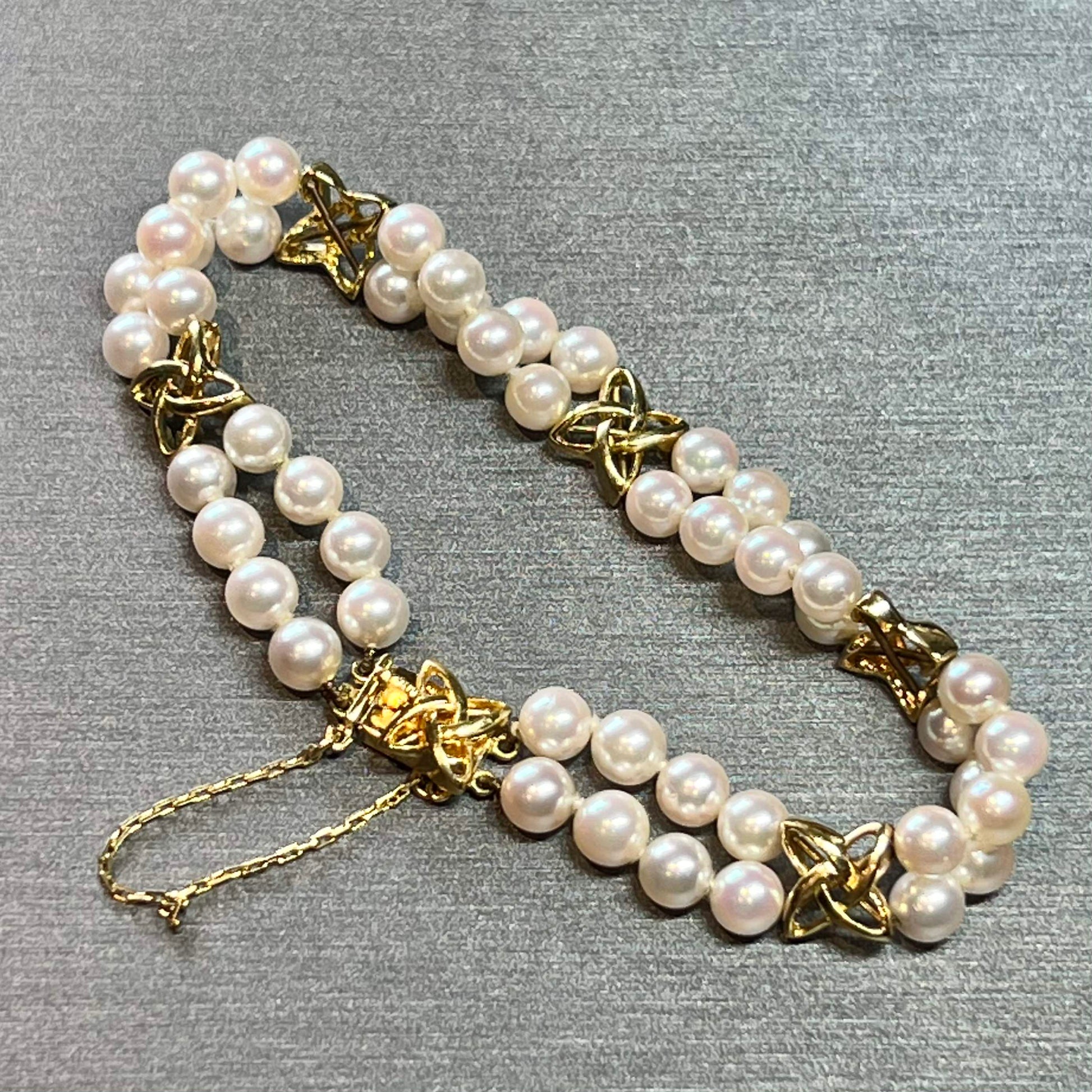 Mikimoto Estate Akoya Pearl Bracelet 18k Gold 7.25" 5.1 mm Certified $4,950 210634