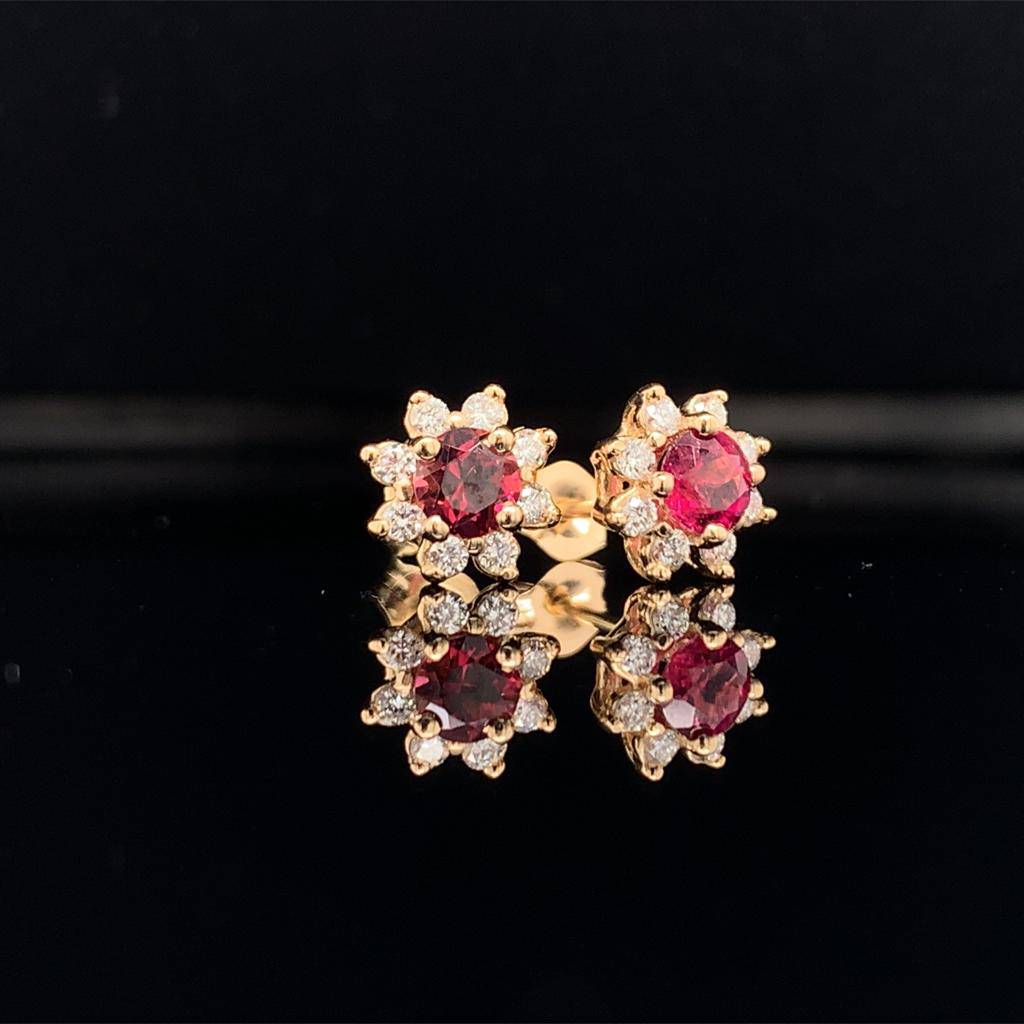 Sapphire Diamond Earrings 14k Yellow Gold 0.66 TCW Certified $1,950 017957 - Certified Estate Jewelry