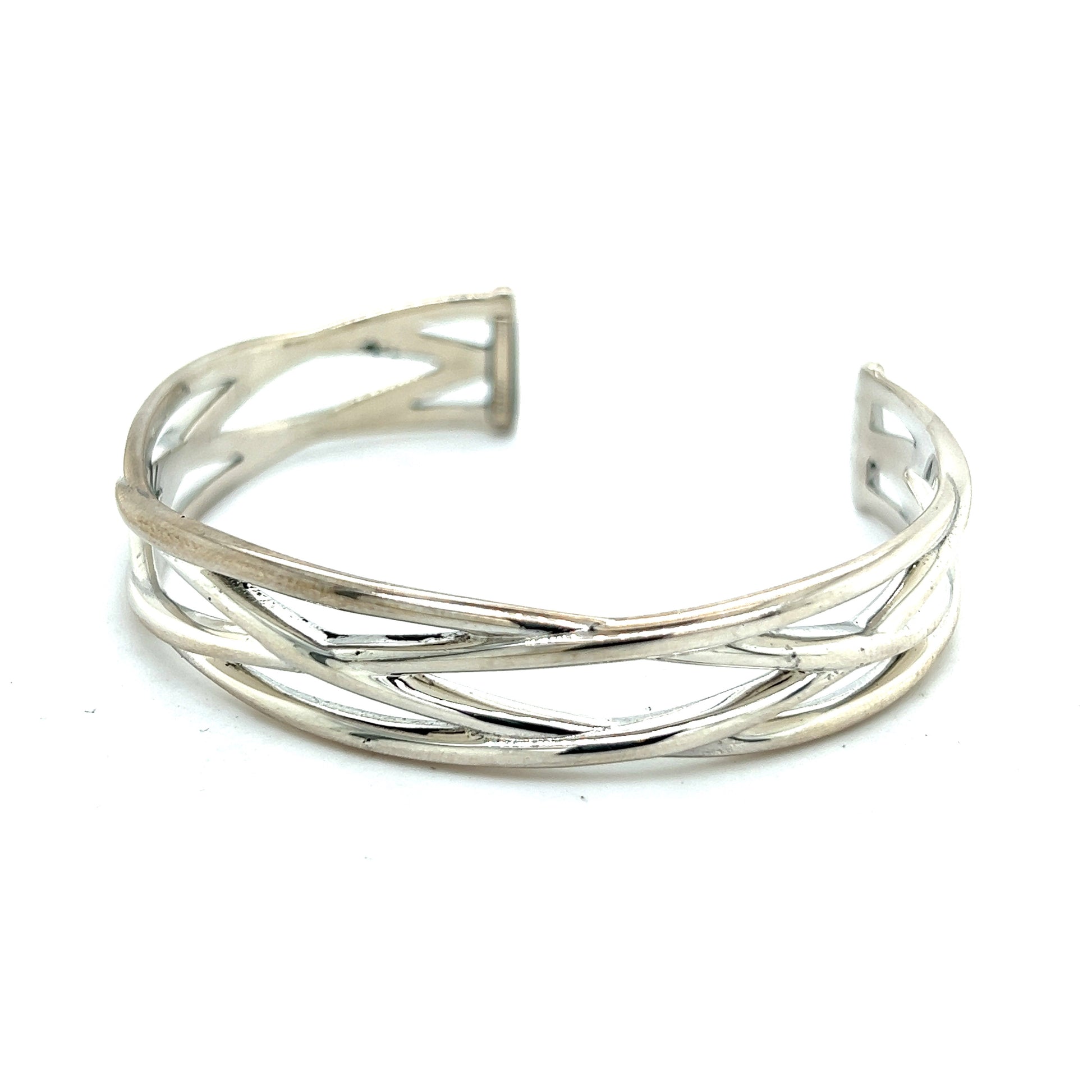 Tiffany & Co Estate Celtic Knot Cuff Italy Bracelet 7.5" Medium 11 mm Silver TIF363 - Certified Fine Jewelry