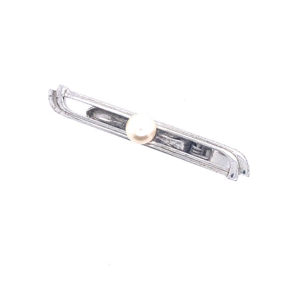 Mikimoto Estate Akoya Pearl Tie Bar Sterling Silver 6.73 mm 5.91 Grams M172