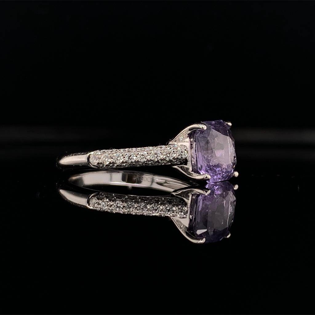 Purple Sapphire Diamond Ring 18k Gold Women 1.72 TCW Certified $3,950 913136 - Certified Estate Jewelry
