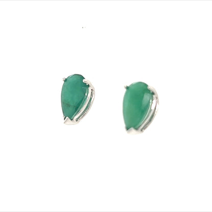 Natural Pear Shape Emerald Earrings 14k Gold 2.36 TCW Certified $2,450 210743 - Certified Fine Jewelry