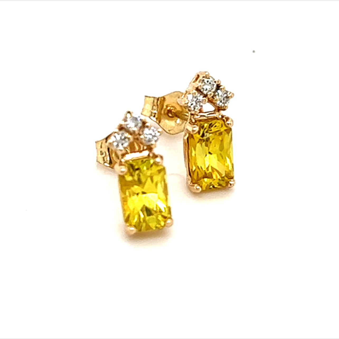 Natural Sapphire Diamond Earrings 14k Gold 1.74 TCW Certified $1,590 121259 - Certified Estate Jewelry