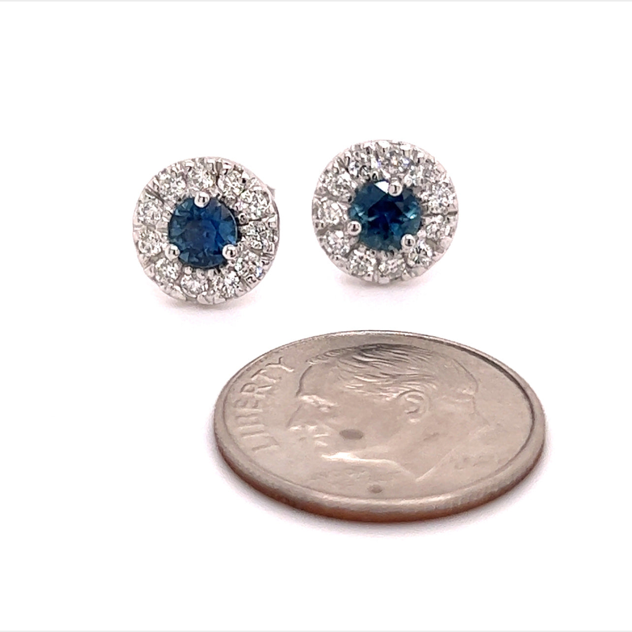 Natural Sapphire Diamond Stud Earrings 14k Gold 1.09 TCW Certified $3,950 216098