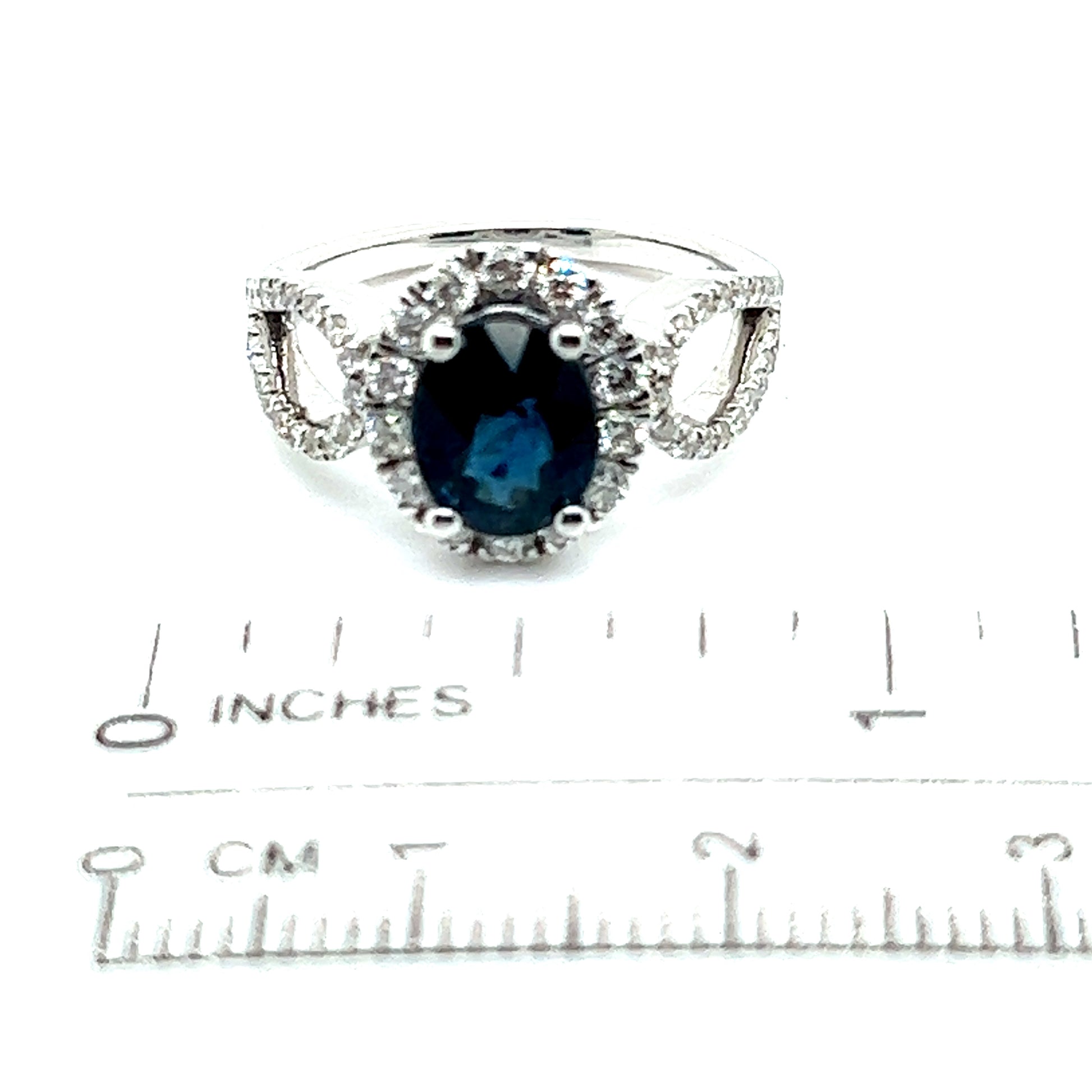 Natural Sapphire Diamond Ring Size 6.25 14k W Gold 2.93 TCW Certified $5,950 216682