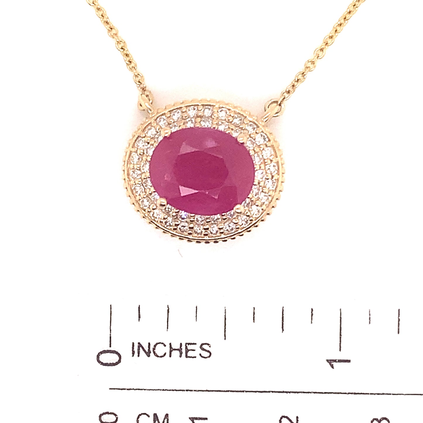 Ruby Diamond Necklace 14k Gold 18" 5.06 TCW Certified $5,975 121097 - Certified Fine Jewelry