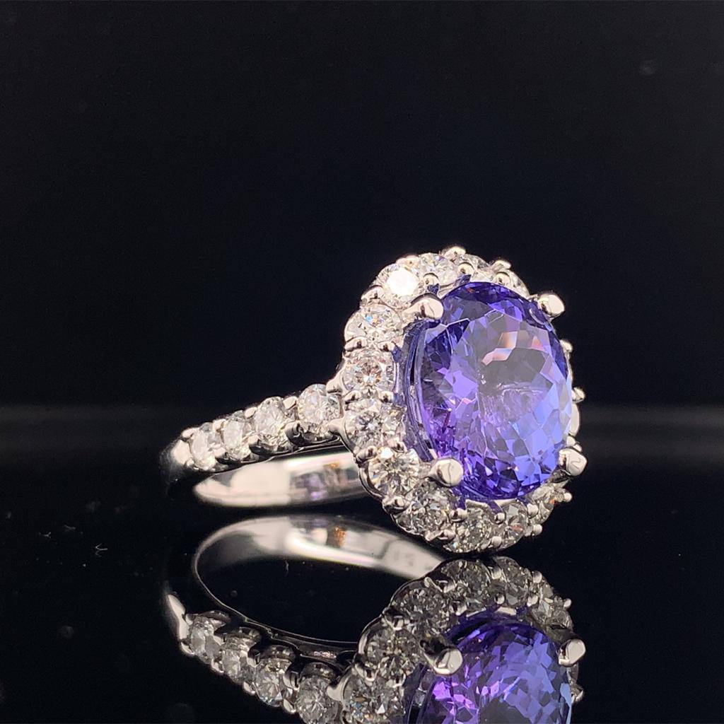 Tanzanite Diamond Ring 14 kt 5.30 TCW Certified $6,950 013306 - Certified Estate Jewelry